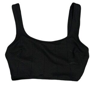 Aerie Scoop Black Swim Bikini Top
